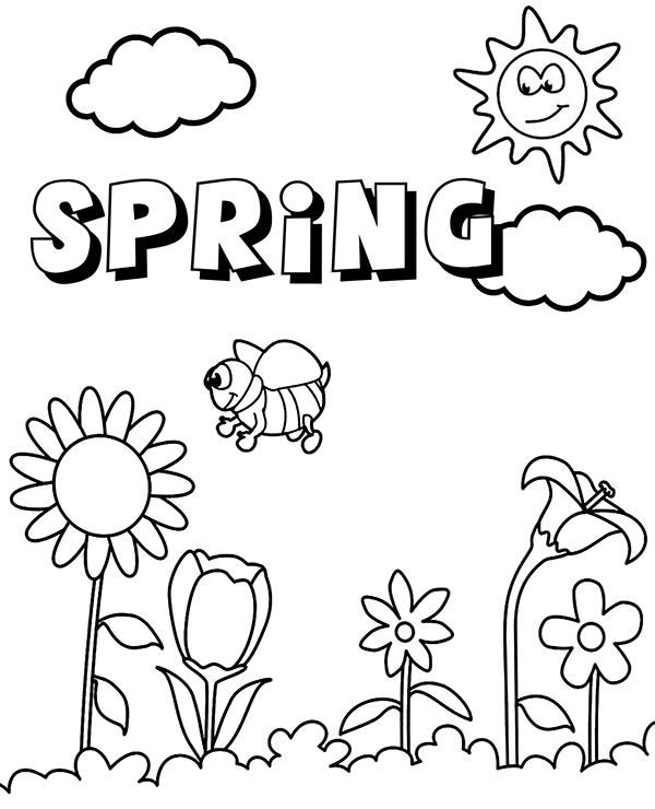 Spring page. Spring раскраска. Spring разукрасить. Раскраска Welcome Spring. Spring Coloring for Kids.